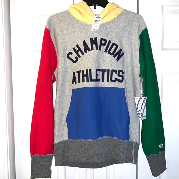 todd snyder champion color block hoodie